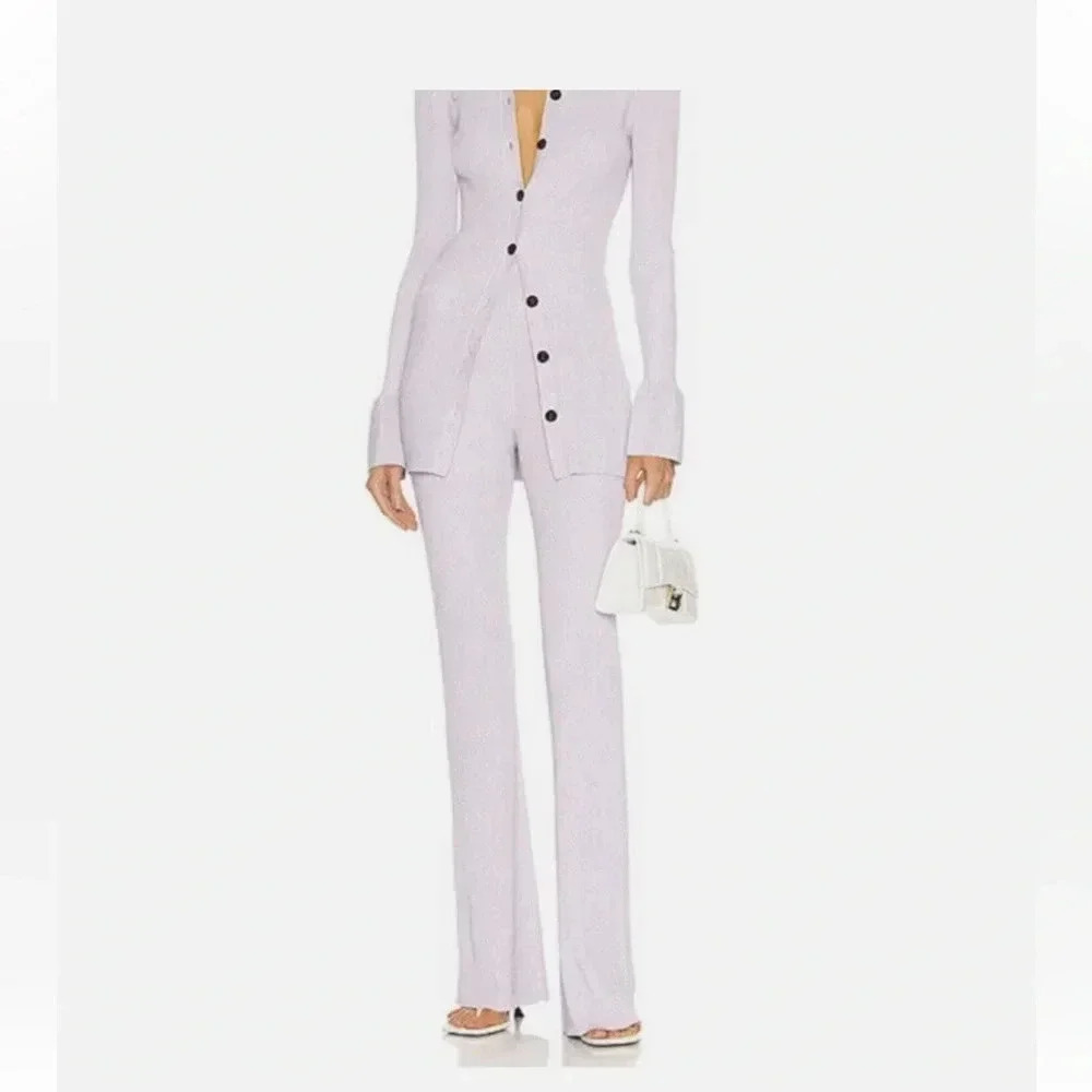 A.L.C. Logan metallic ribbed pants size Small lavender NEW $395 NWT